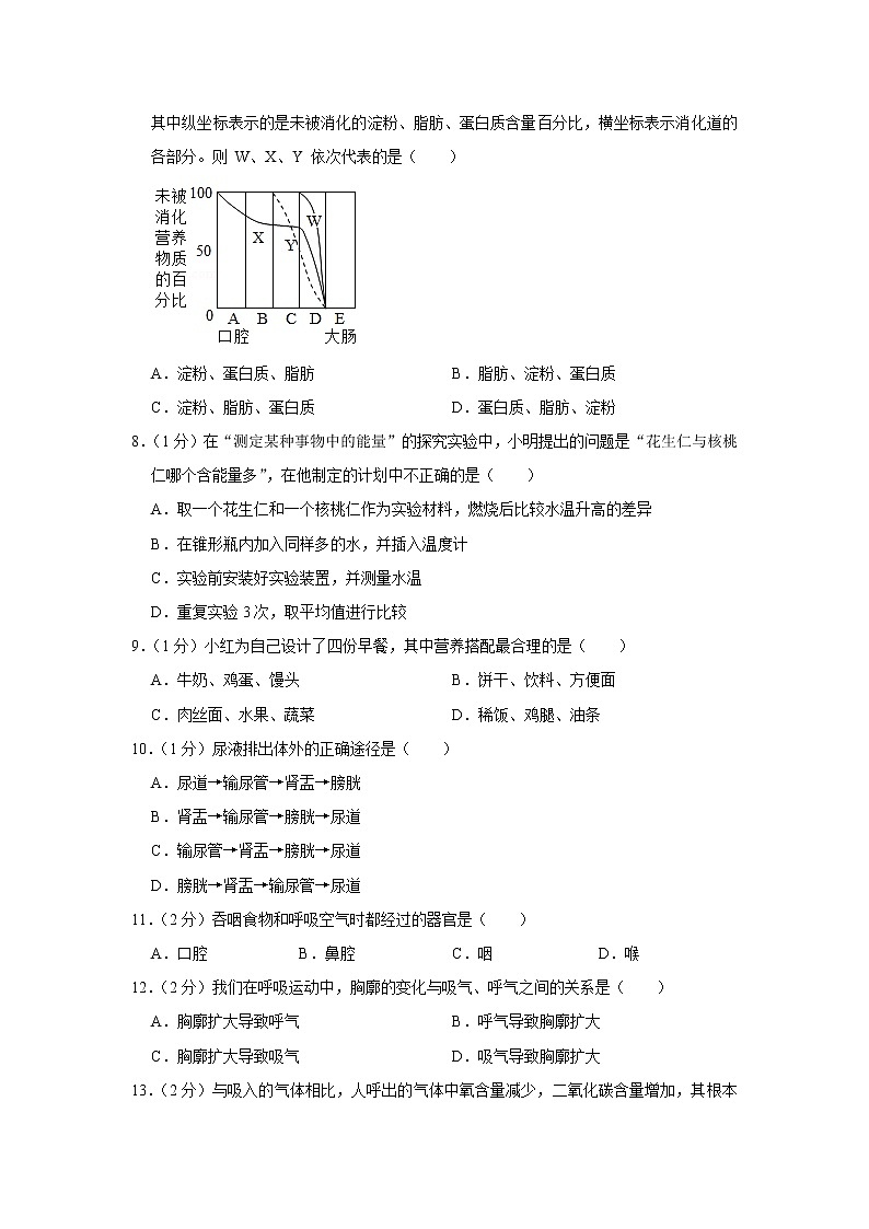 期末水平测试卷7 2020-2021学年七年级下学期生物期末考试试题（word版 含答案）第2页