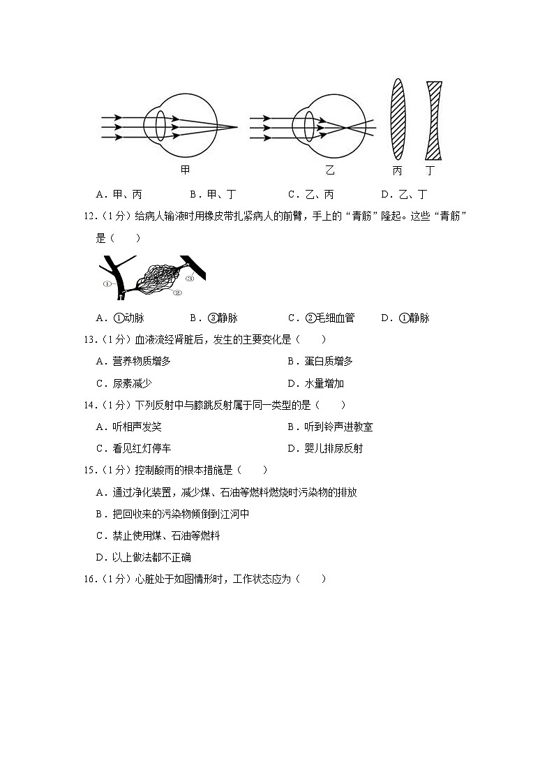 期末水平测试卷10 2020-2021学年七年级下学期生物期末考试试题（word版 含答案）第2页