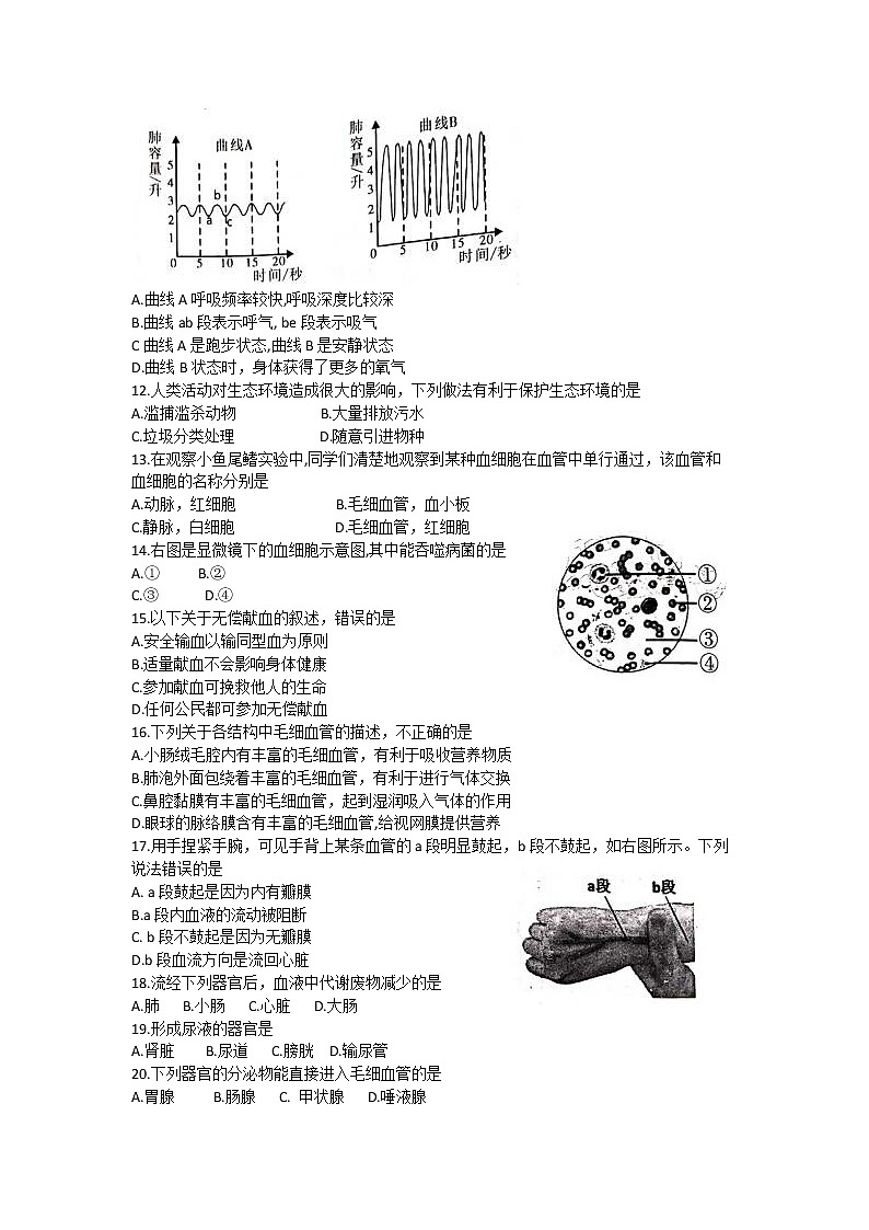 福建省福州市2020-2021学年七年级下学期期末质量检测生物试题（word版  含答案）02