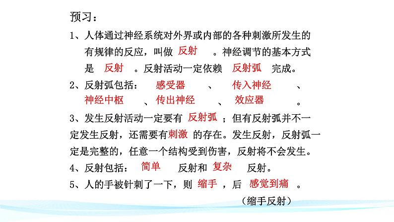 人教版生物七年级下册4.6.3神经调节的基本方式 课件PPT03