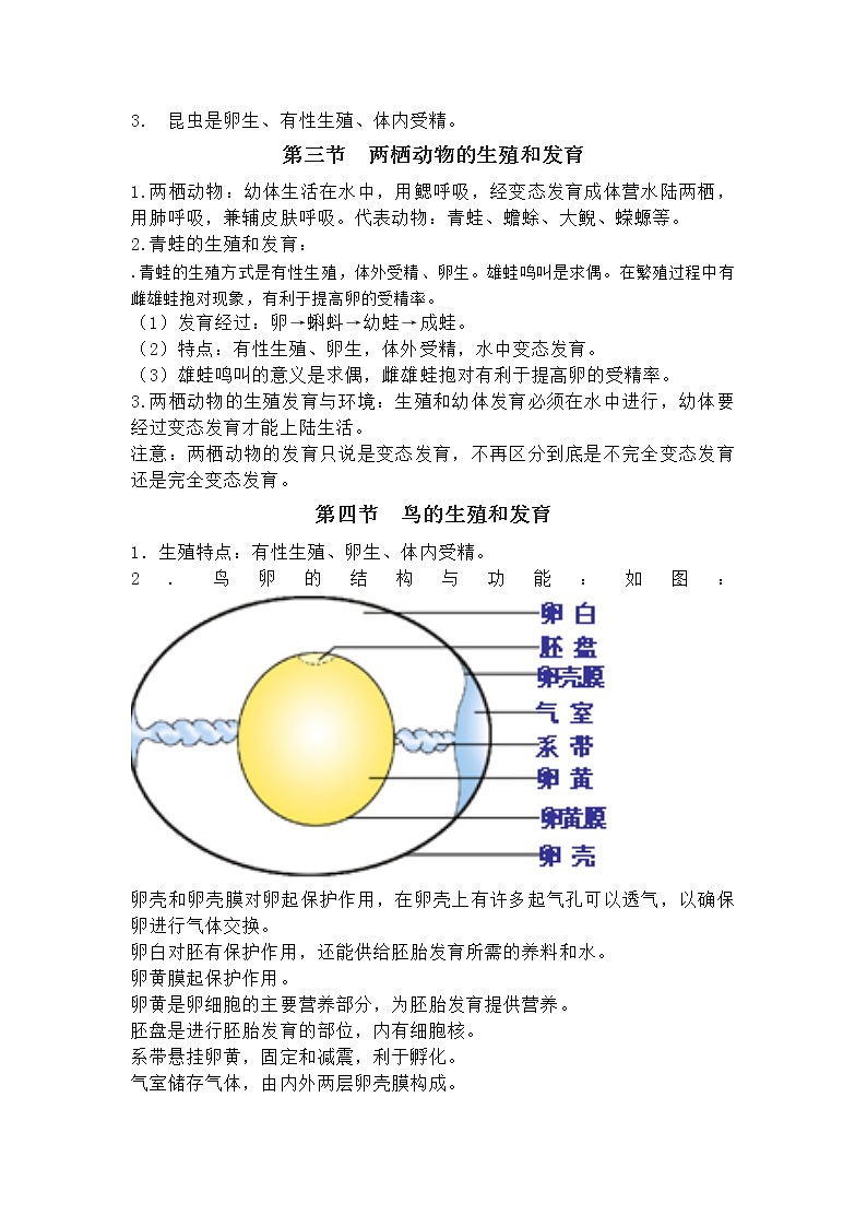 人教版生物八年级下册生物知识点汇总第2页