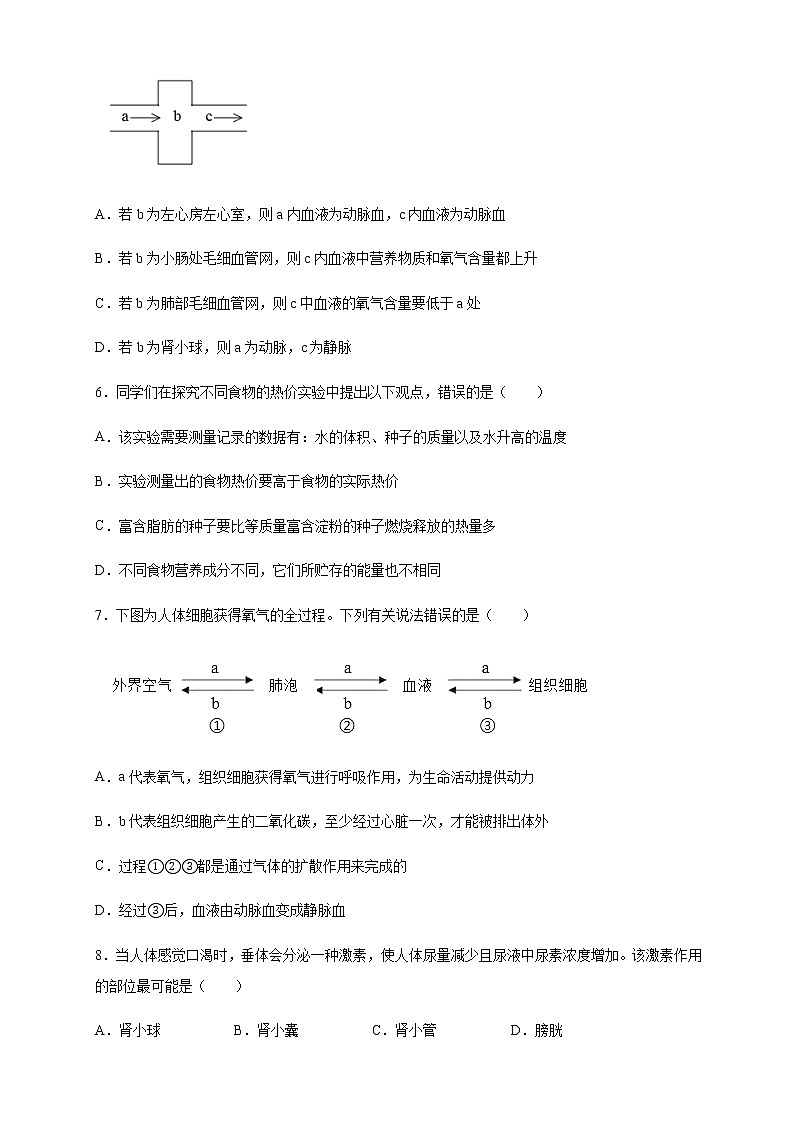 2020-2021学北师大版七年级生物期末模拟测试卷含答案第2页