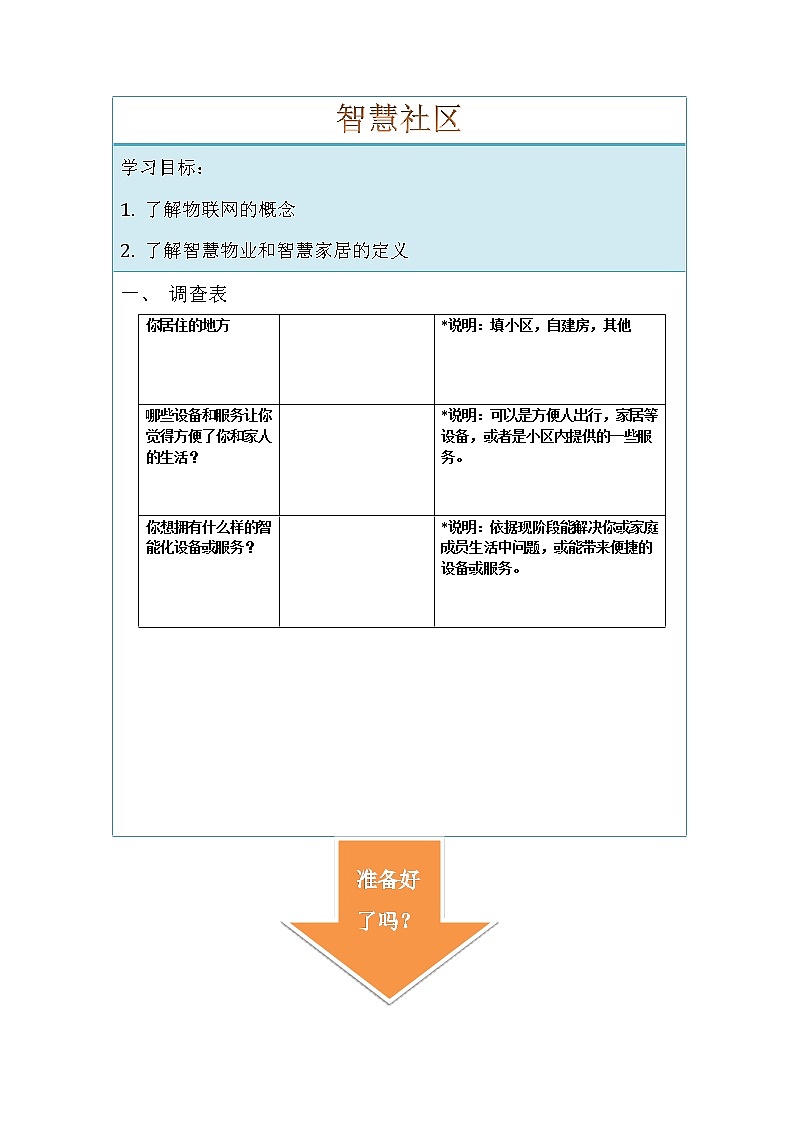 第十六课 智慧社区 课件（共8张ppt）+导学案+视频01