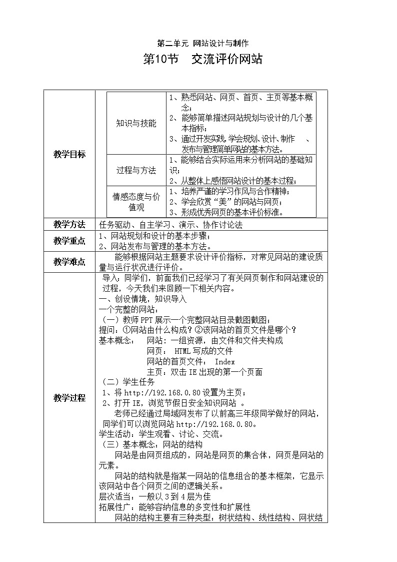 第10节 交流评价网站 教案01