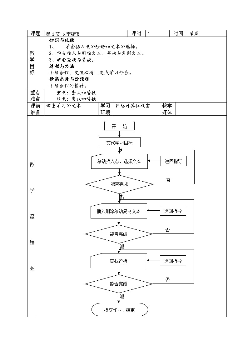 第3章 第1节 文字编辑 教案01