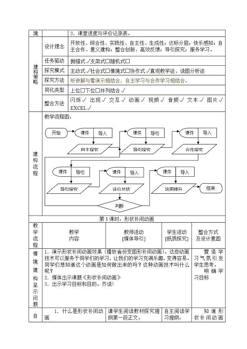 苏科版 八年级全册信息技术 1.3.2补间 教案02