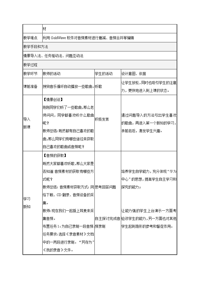 浙教版信息技术七年级下册 第三课 编辑音频素材 课件 教案 素材(2)02