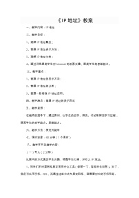 初中信息技术第1章 网络技术基础活动2 IP地址与域名一 IP地址教学设计