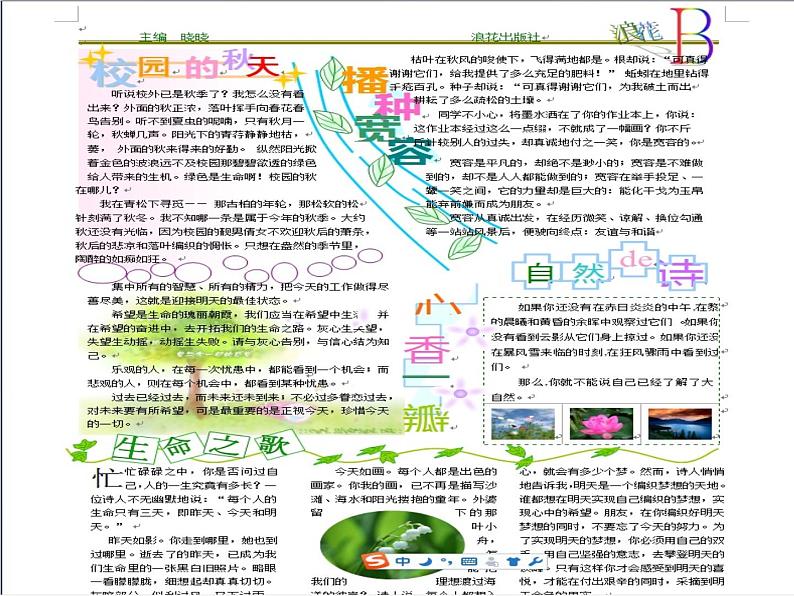 桂科版七年级下册信息技术 2.2用图形美化电子小报  课件第2页