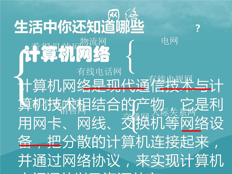 浙教版八年级信息技术上册第一单元走进网络第1课认识网络课件403