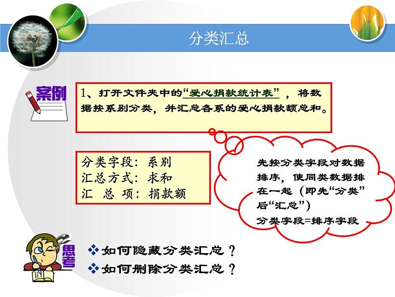 冀教版七年级全册信息技术 15.分类汇总与数据透视表 课件04