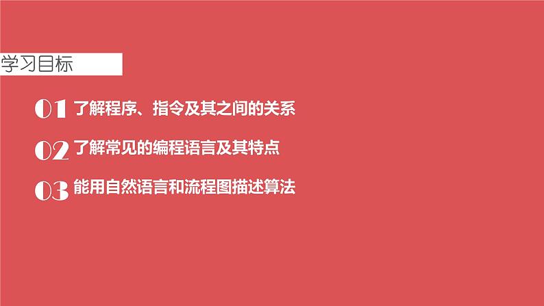 闽教版信息技术七下 第4课 程序设计基础 主题1 程序设计语言和算法 课件PPT+导学案02