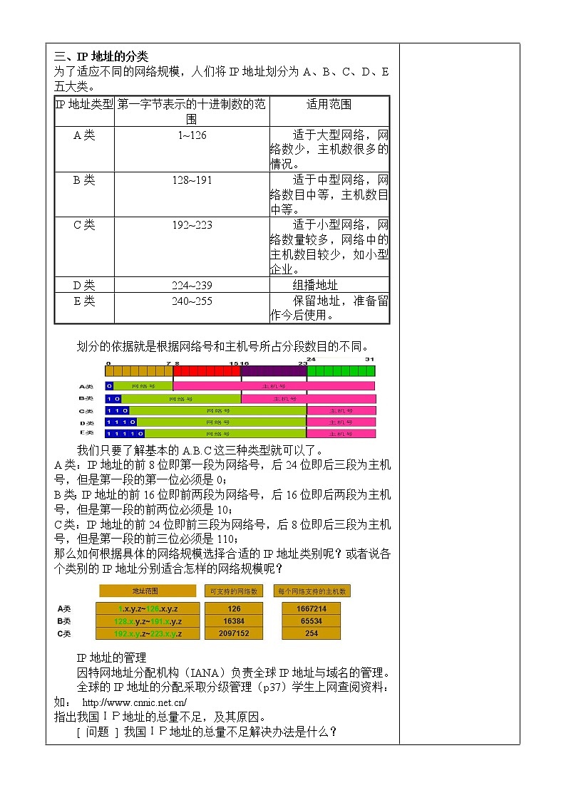 苏科版（2018）八年级全册信息技术 2.3.2TCP IP协议和IP地址 教案第2页