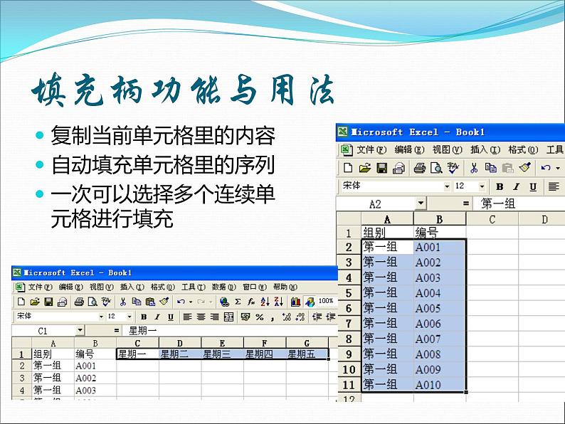 闽教版七下信息技术 2.5探究电子表格序列填充 课件04