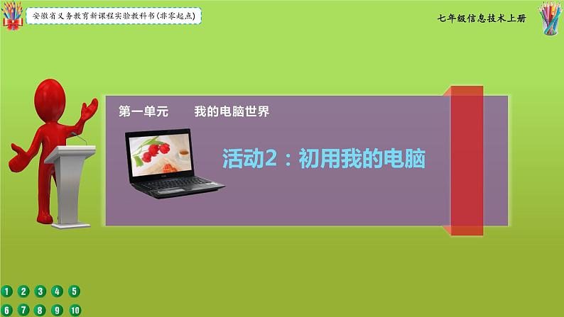 科学版七上信息技术 第一单元 活动2 初用我的电脑 课件PPT01