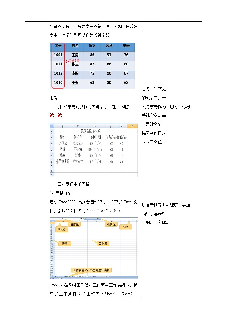 新世纪版信息技术七下 1.1 表格 教案第3页