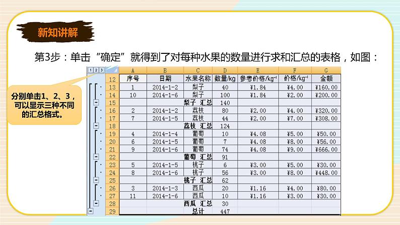 新世纪版信息技术七下 1.8 数据汇总 课件PPT+教案06