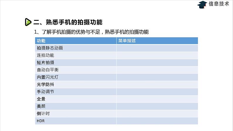 湘电子版信息技术七上 第11节 照片素材获取——手机摄影 课件PPT07