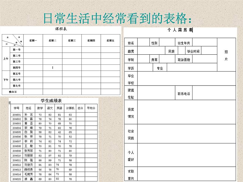 表格的制作_初中信息技术七年级冀大版_课件PPT01