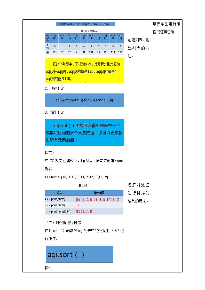 粤高教版八年级下册信息技术第1单元第8课  关注空气质量 教案03