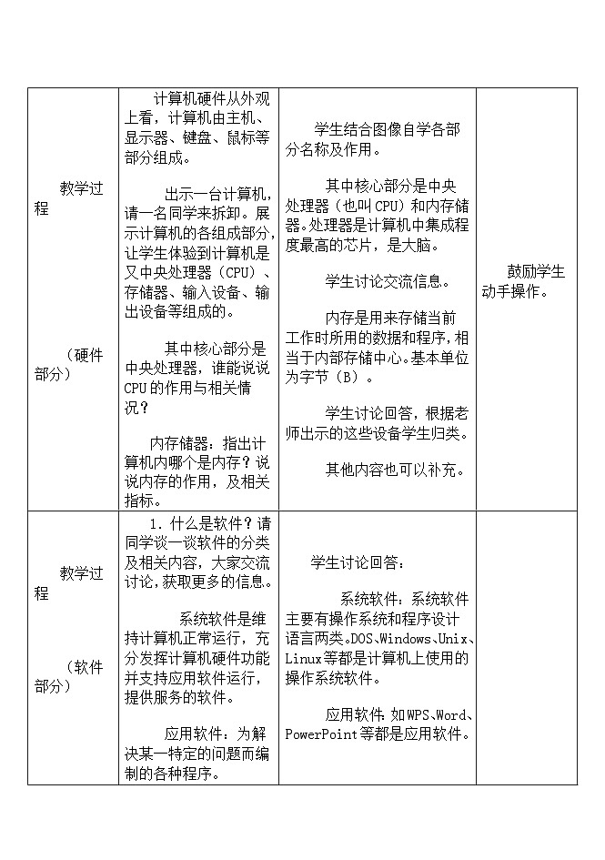 【同步教案】河大版 信息技术 七年级全册 第2节计算机系统的基本组成02
