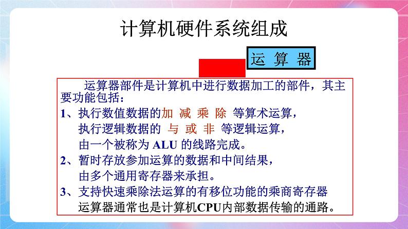 第一单元  《计算机硬件系统的基本组成》     课件 河大版信息技术七上05