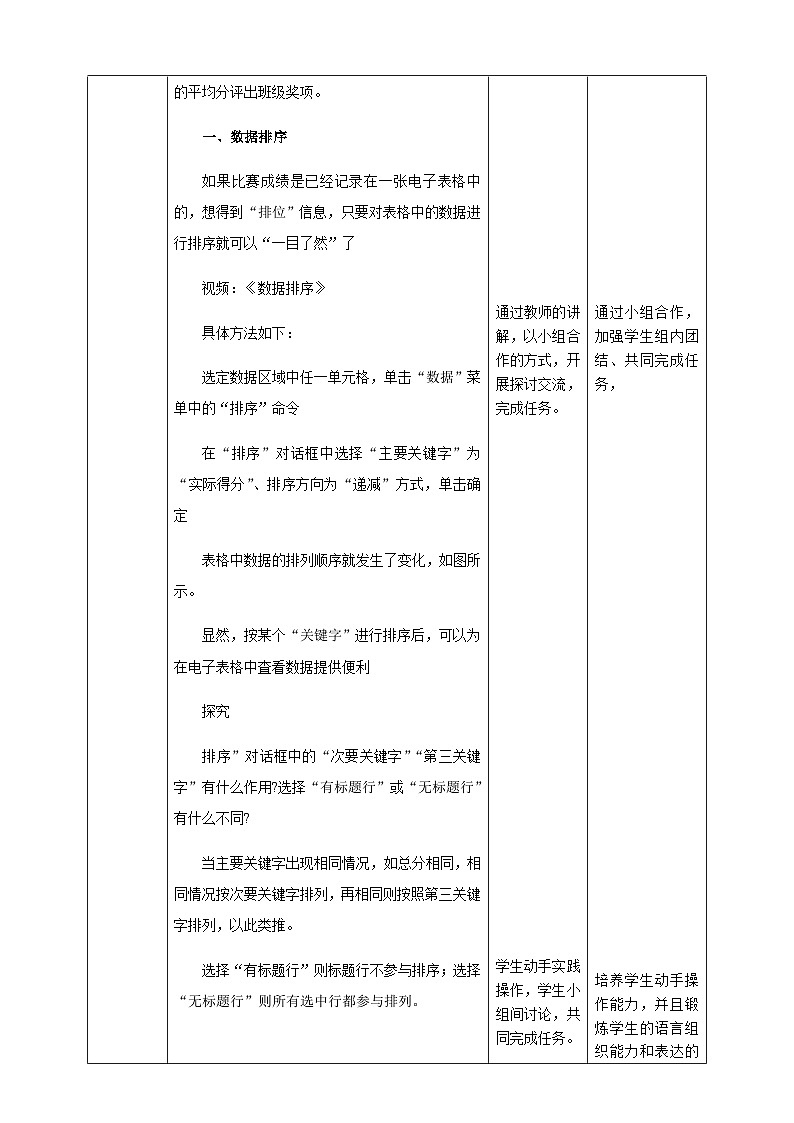 粤高教版(B版)信息技术七年级上册 4.3《使用电子表格管理数据》课件+教案+素材02