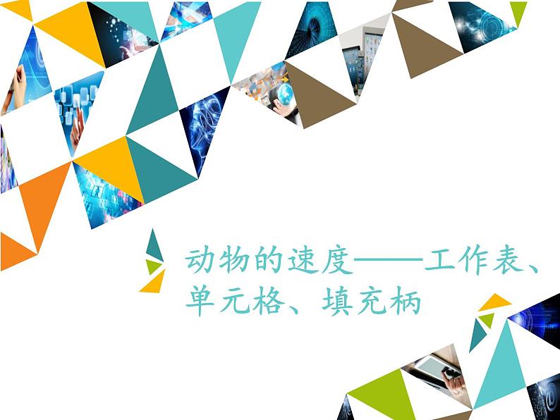 清华大学版 初中信息技术 七年级下册  2.3 动物的速度——工作表、单元格、填充柄-课件01