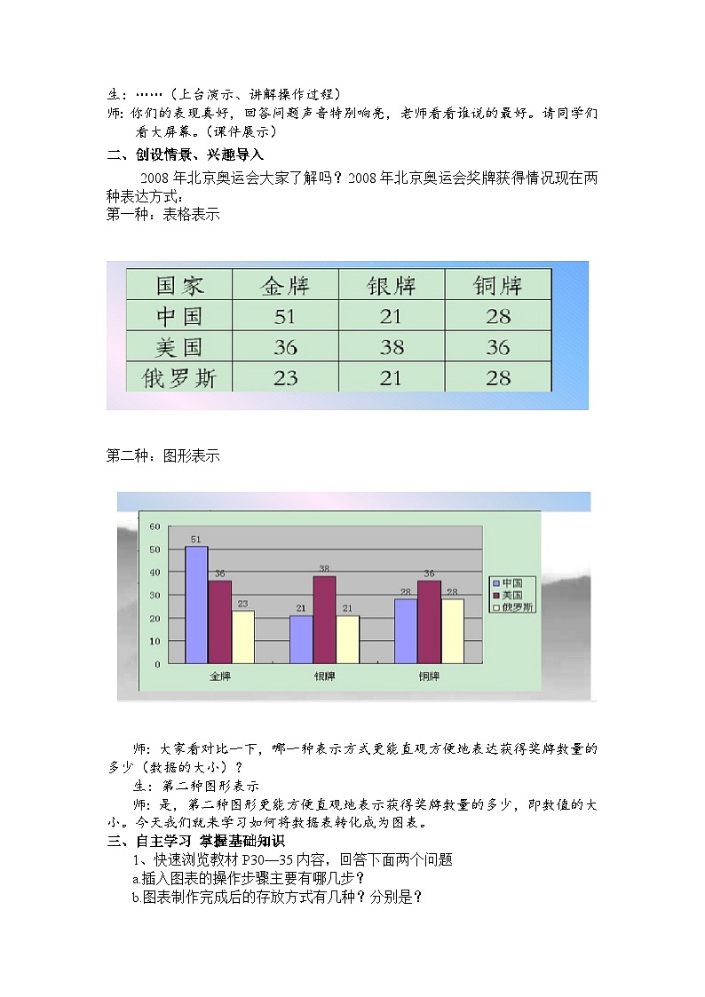 甘教版 初中信息技术 七年级下册 3.6数据图表化 教案02