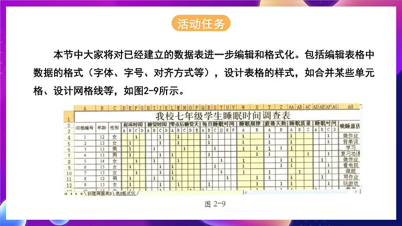 北师大版信息技术七年级下册 3.10《编辑和格式化数据表》课件》课件第3页