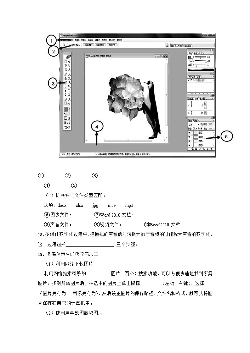 2023年信息技术中考综合复习与提升9：多媒体的认识（Word版，含答案解析）练习03