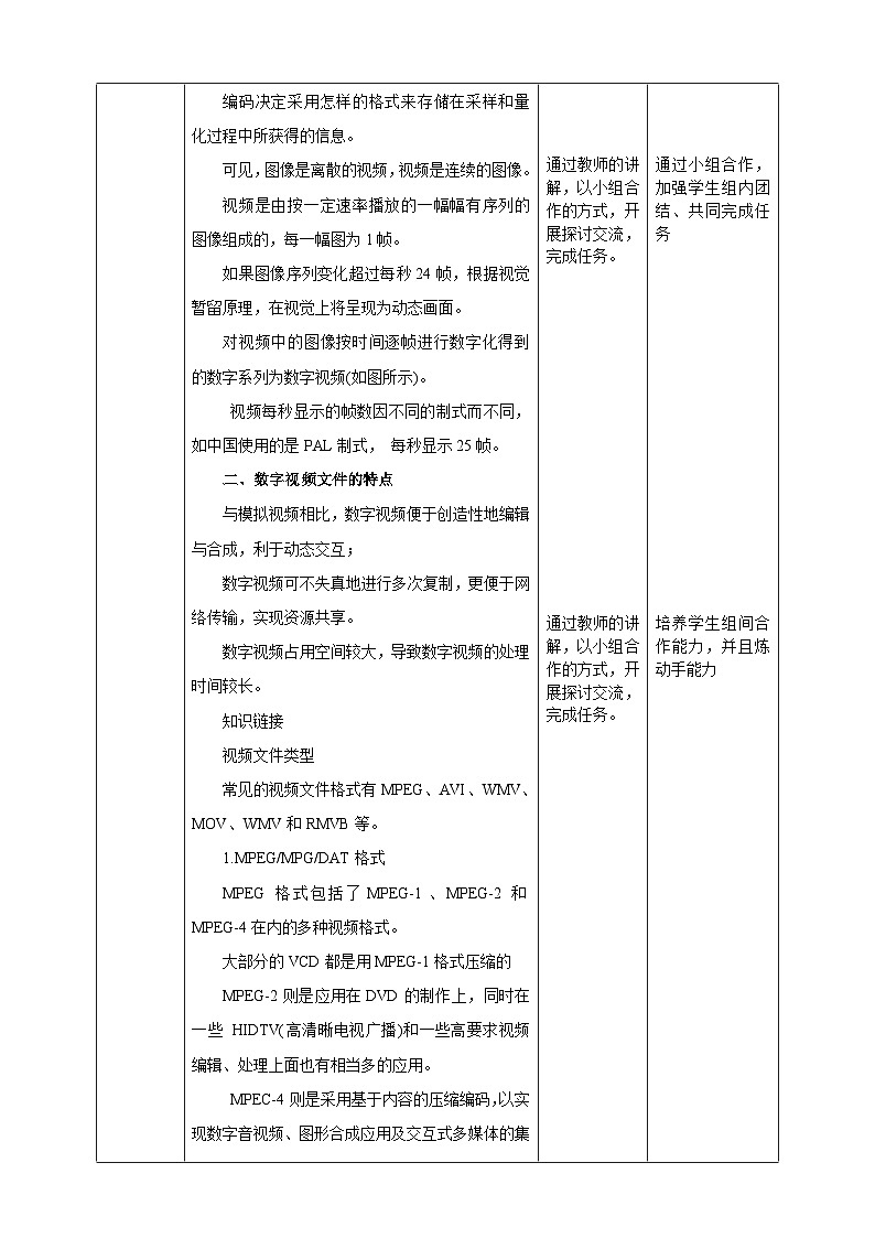 浙教版七年级下册信息技术第7课  视频数据教案02
