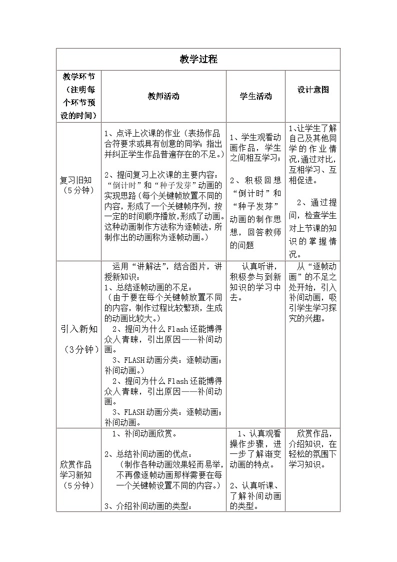 冀教版八年级信息技术2.4 创建补间动画 教案02