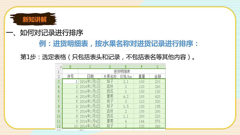 新世纪版七年级下册信息技术1.4  记录的排序和筛选 课件PPT第4页