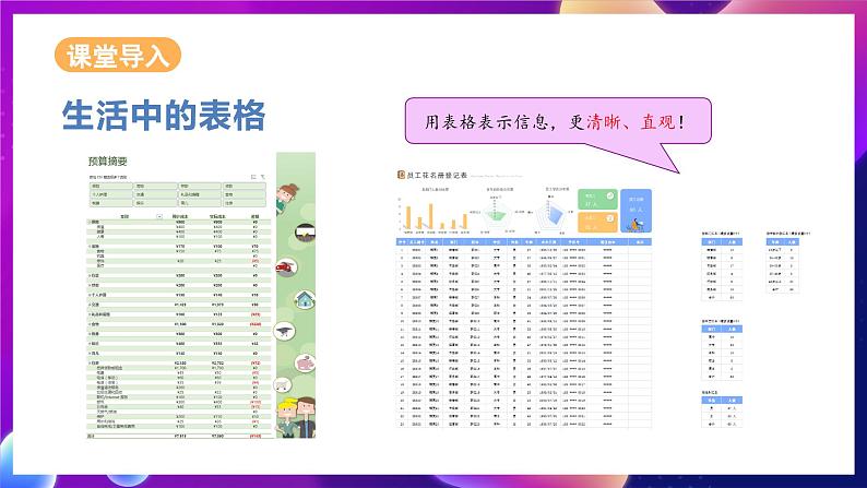 粤教版2019信息技术七年级下册 第6课《表格的使用及设计》课件第3页