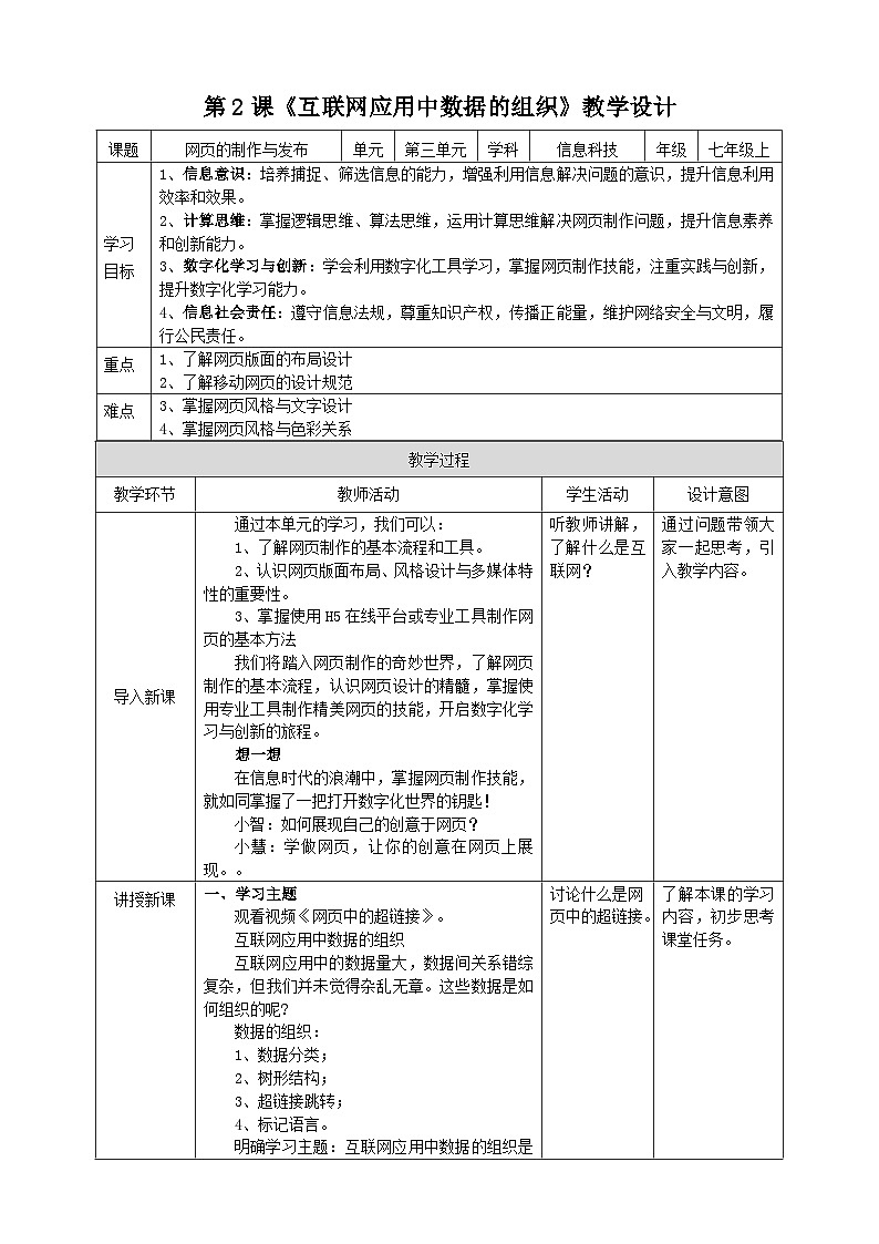 【苏教版信息科技】七年级上册第3单元第2课《互联网应用中数据的组织》课件+教案+课后练习+素材01