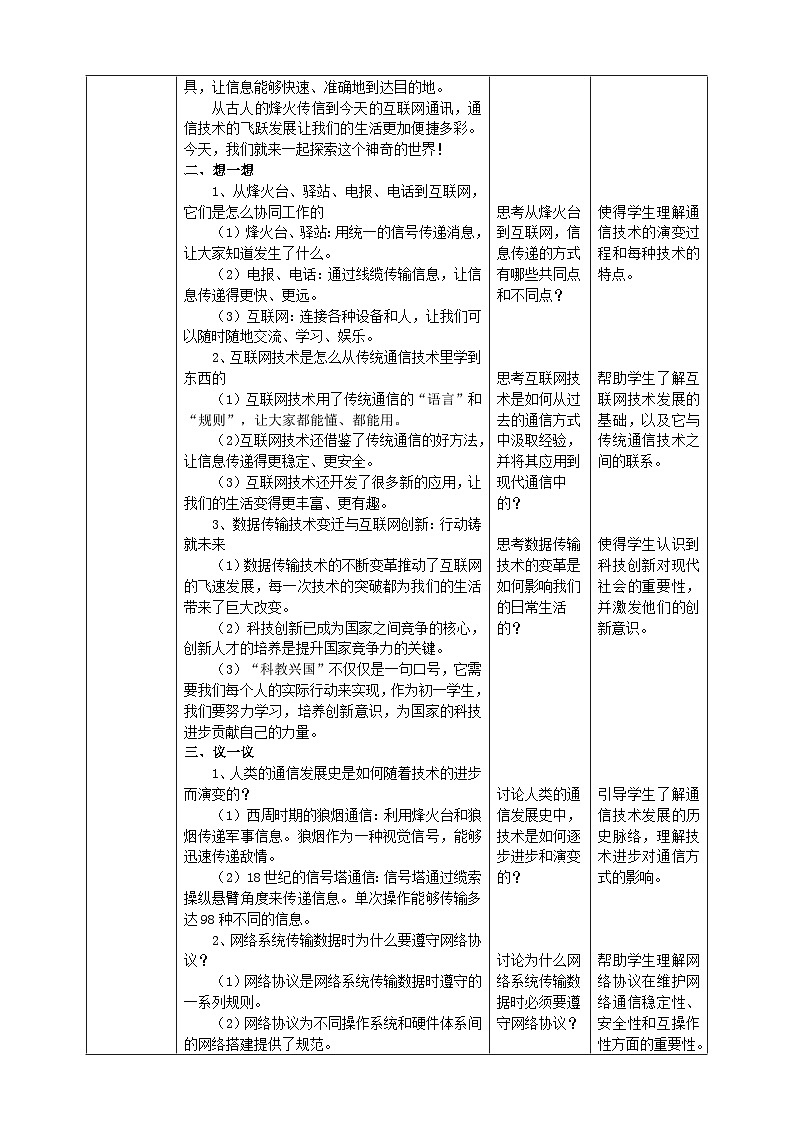 【苏教版信息科技】七年级上册第四单元第2课《数据的传输过程》教案第2页