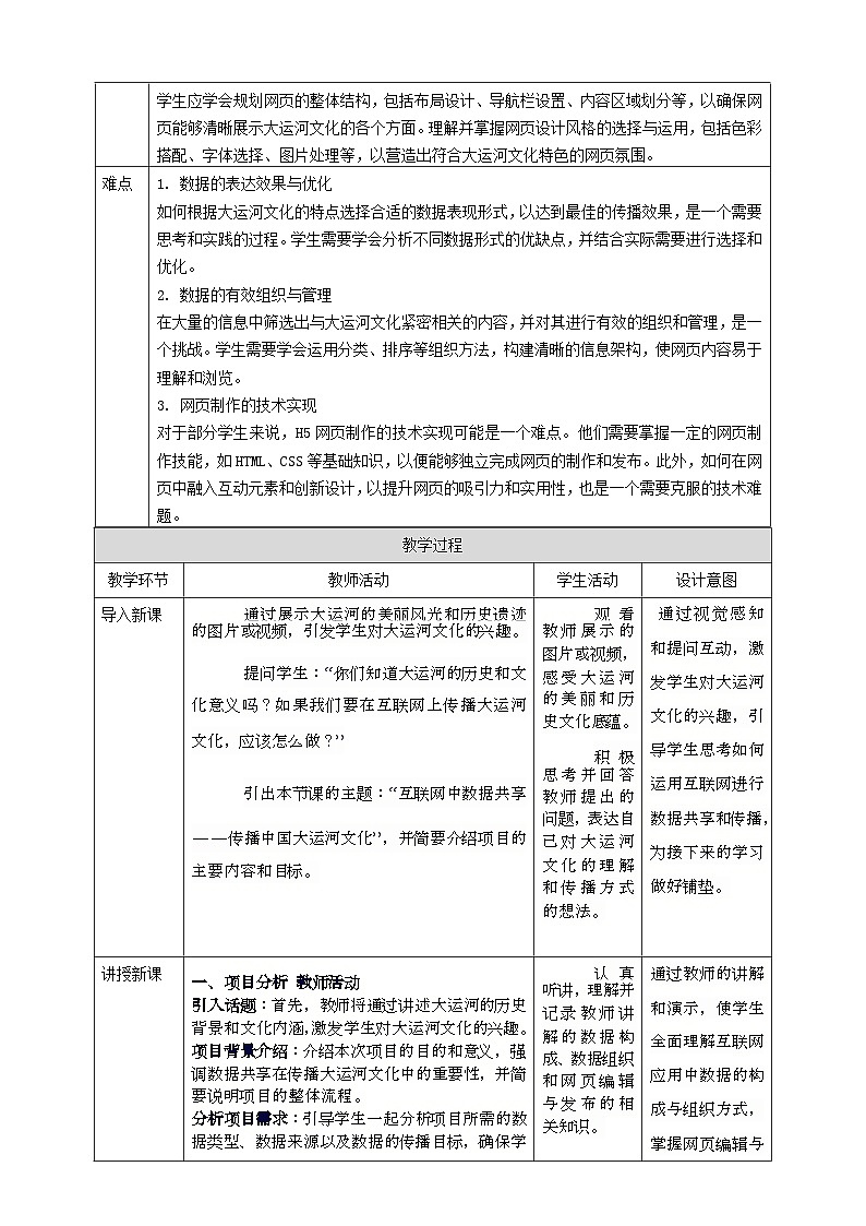 第三单元互联网中数据共享——传播中国大运河文化 教案2 七上信息科技苏科版2023第2页