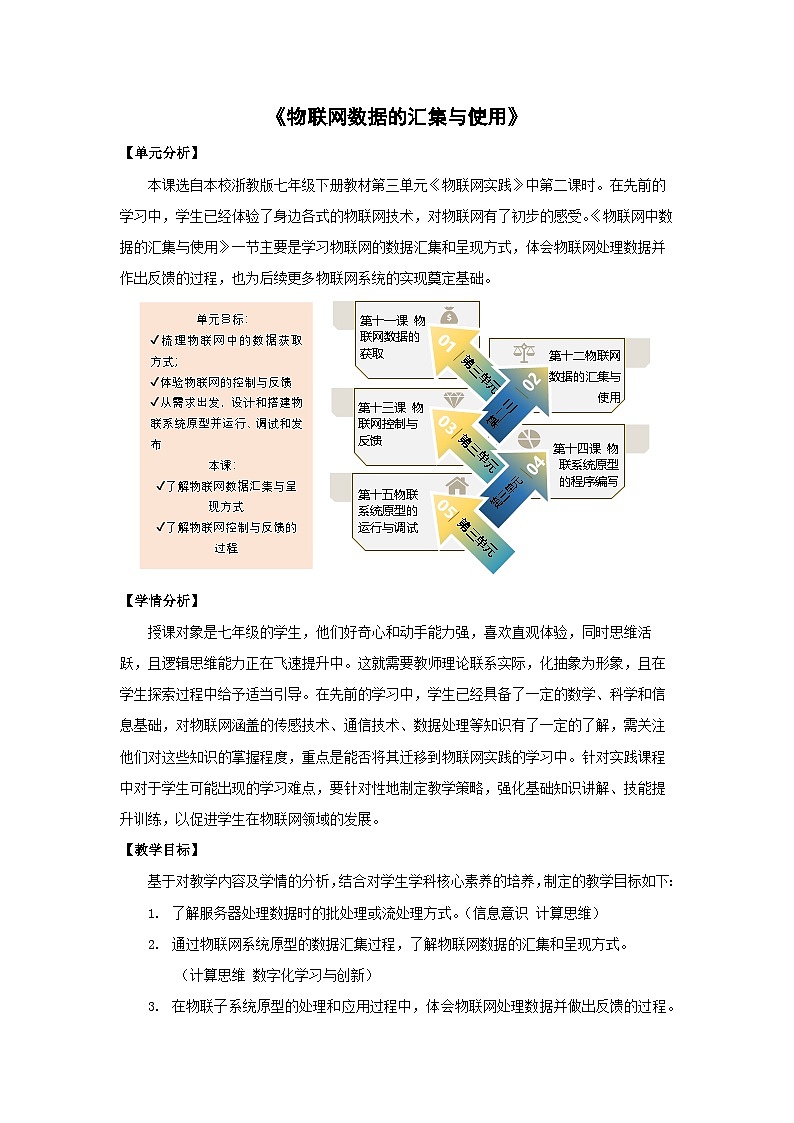 七下12.物联网数据的汇集与使用教学设计第1页