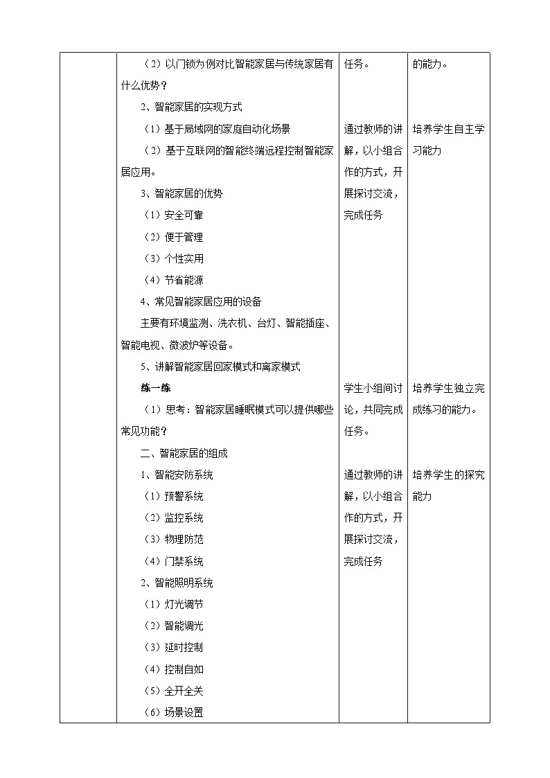 【核心素养目标】信息技术八下2.1 物联网下的智能家居 教案第2页