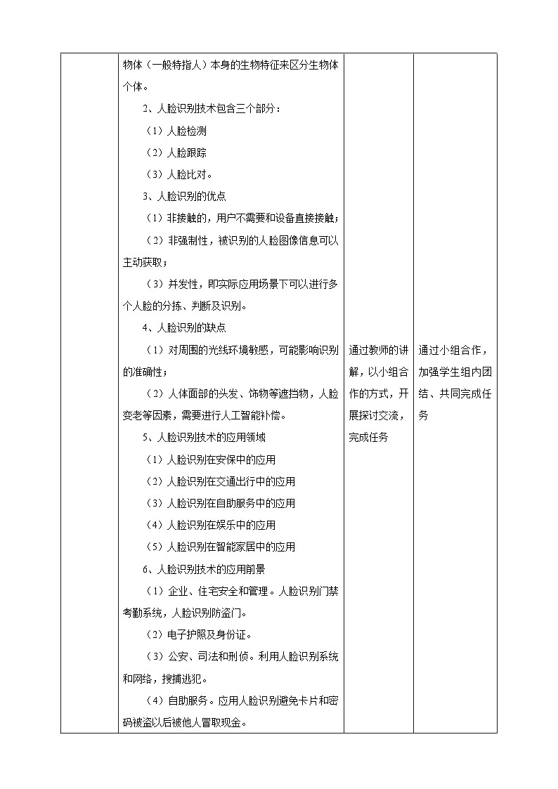 【核心素养目标】2.4 人脸识别的家居安防应用 教案第2页