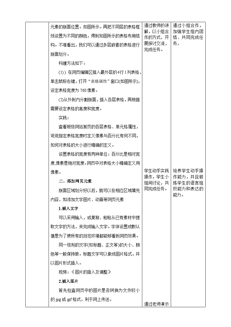 粤高教A版信息技术八下 2.3《制作网站页面》教案第2页