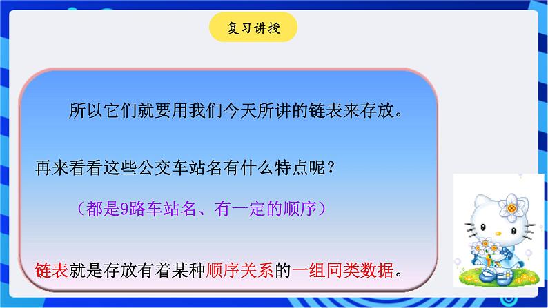 大连版信息技术七下 第三课《小猫报站名——链表的应用》课件第6页