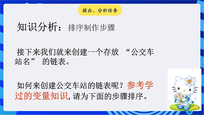 大连版信息技术七下 第三课《小猫报站名——链表的应用》课件第7页