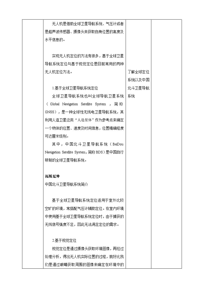 甘教版信息技术八年级下册1.8 《无人机的定位方式》教案第2页
