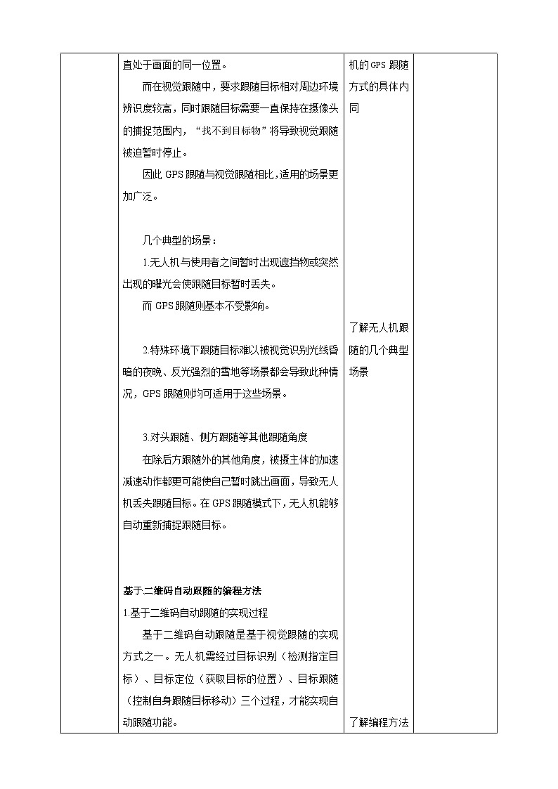甘教版信息技术八年级下册1.9 《无人机自动跟随》教案第3页