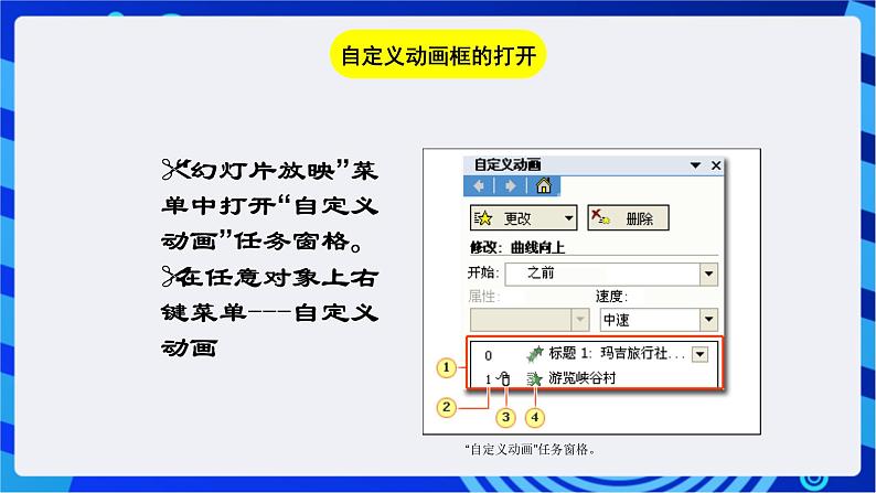 华师大版信息技术八下 3.4《个个精彩--幻灯片内的文字、图片等设置动画效果》课件第5页