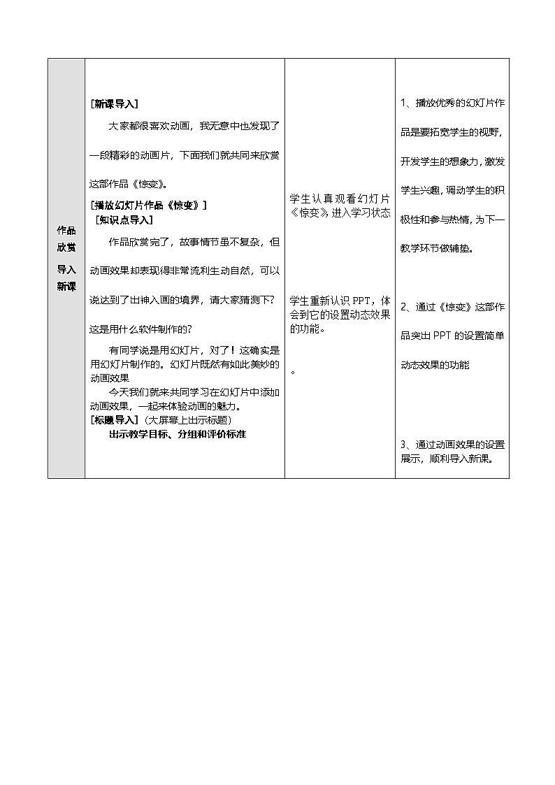 华师大版信息技术八下 3.4《个个精彩--幻灯片内的文字、图片等设置动画效果》教案第3页