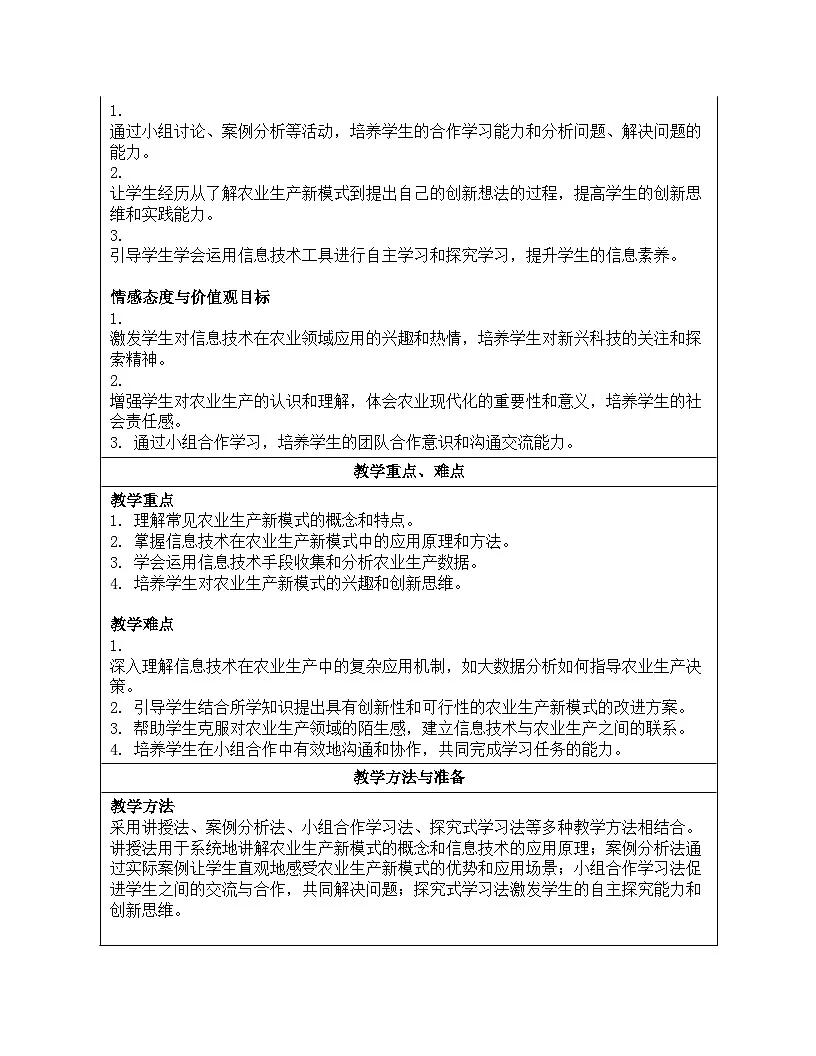 第24课 农业生产新模式 教学设计 2024—2025学年学人教版（2024）初中信息技术八年级全一册第2页