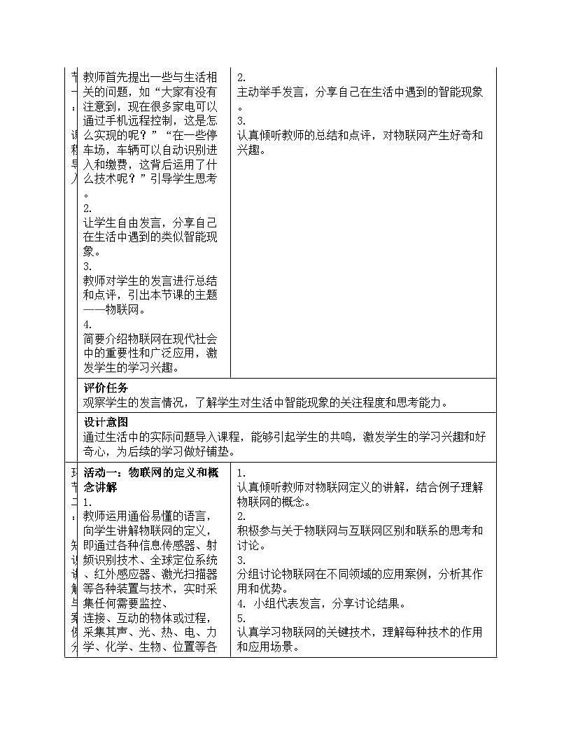 第一单元第1课《开启物联网之门》教案设计 2024—2025学年学人教版（2024）初中信息技术八年级全一册第3页